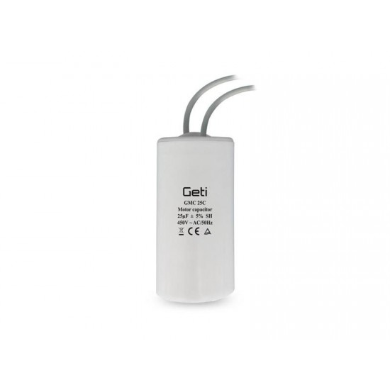 Kondenzátor rozbehový motorový 25uF 450V GETI GMC 25C