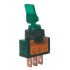 Prepínač páčkový 2pol. 3pin ON-OFF 12VDC prosv. zelený
