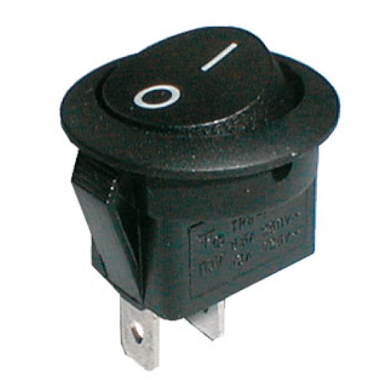 Prepínač kolískový okruhly 2pol./2pin ON-OFF 250V/6A čierny