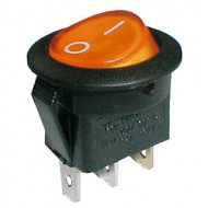 Prepínač kolískový guľ. pros. 2pol. 3pin ON-OFF 250V 6A žltý