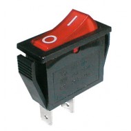 Prepínač kolískový 2pol. 2pin ON-OFF 250V 15A červený