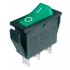 Prepínač kolískový 2pol. 3pin ON-OFF 250V 15A dec. zelený