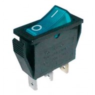 Prepínač kolískový 2pol. 3pin ON-OFF 250V 15A dec. modrý