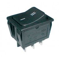 Prepínač kolískový 2pol. 6pin ON-ON 250V 15A černý