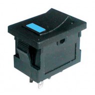 Prepínač kolískový 2pol. 4pin ON-OFF 250V 3A LED modrý