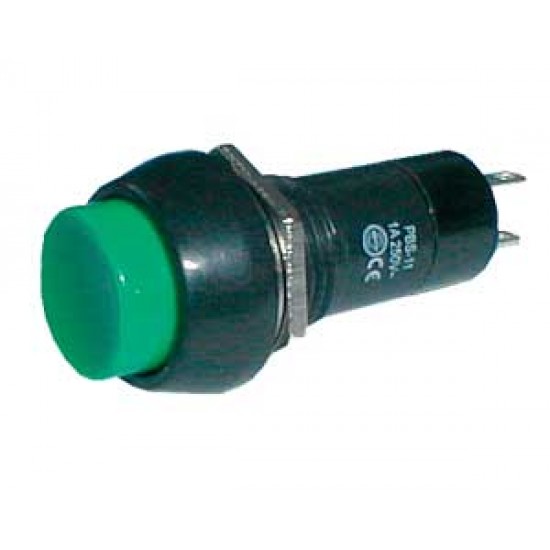Prepínač tlačítko kul. ON-OFF 250V 1A zelené
