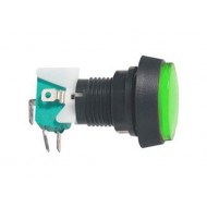 Prepínač tlačítko okrúhle ON-(ON) 250V/10A s mikrospínačom zelené Prepínač tlačítko okrúhle ON-(ON) 250V/10A s mikrospínačom zelené