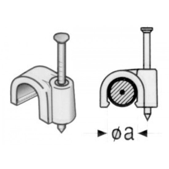 Príchytka káblová KO10 10mm biela