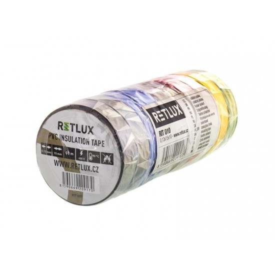 Izolačná páska PVC 15/10m RETLUX RIT 010 10ks mix farieb