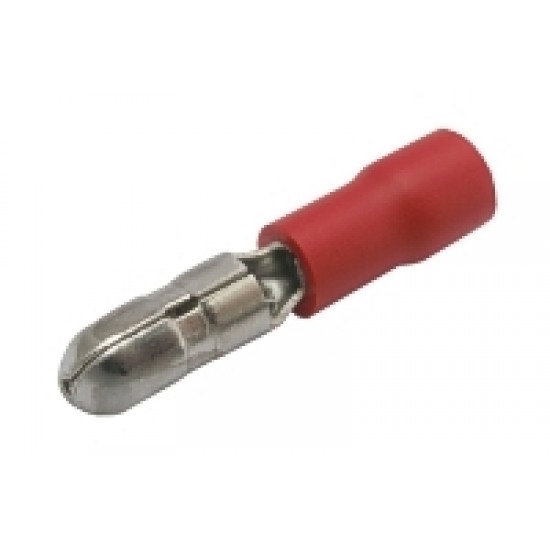 Konektor kruhový 4mm, vodič 0.5-1.5mm červený