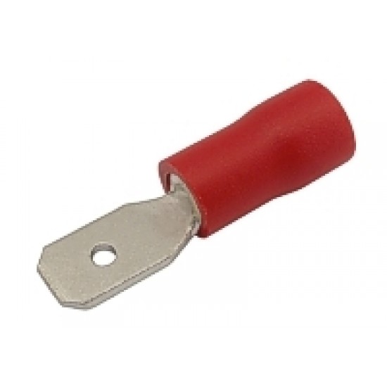 Konektor faston 4.8mm, vodič 0.5-1.5mm červený