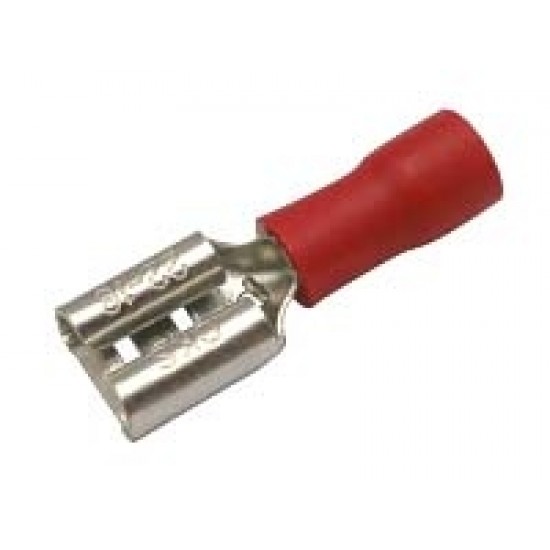 Zdierka faston 6.3mm ,vodič 0.5-1.5mm červená
