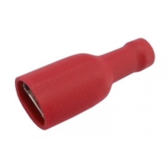 Zdierka faston 6.3mm izol., vodič 0.5-1.5mm červená Zdierka faston 6.3mm izol., vodič 0.5-1.5mm červená