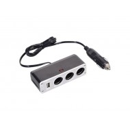 Adaptér auto-napájací 1xkon./3x zdierka- 12/24V, USB 1000mA Adaptér auto-napájací 1xkon./3x zdierka- 12/24V, USB 1000mA