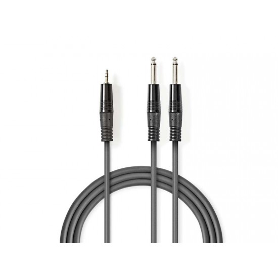 Kábel NEDIS JACK 3.5 konektor/2xJACK 6.35 konektor 5m