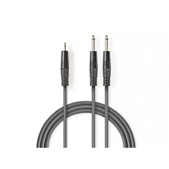 Kábel NEDIS JACK 3.5 konektor/2xJACK 6.35 konektor 1,5m Kábel NEDIS JACK 3.5 konektor/2xJACK 6.35 konektor 1,5m