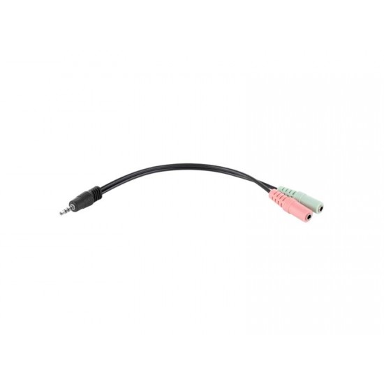 Kábel LECHPOL KPO2927 JACK 3.5 konektor 4pin/ 2x JACK 3.5 zdierka stereo 0,2m Kábel LECHPOL KPO2927 JACK 3.5 konektor 4pin/ 2x JACK 3.5 zdierka stereo 0,2m
