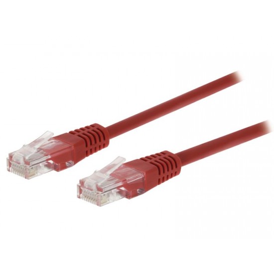 Kábel UTP 1x RJ45 - 1x RJ45 Cat5e 10m RED VALUELINE VLCT85000R100