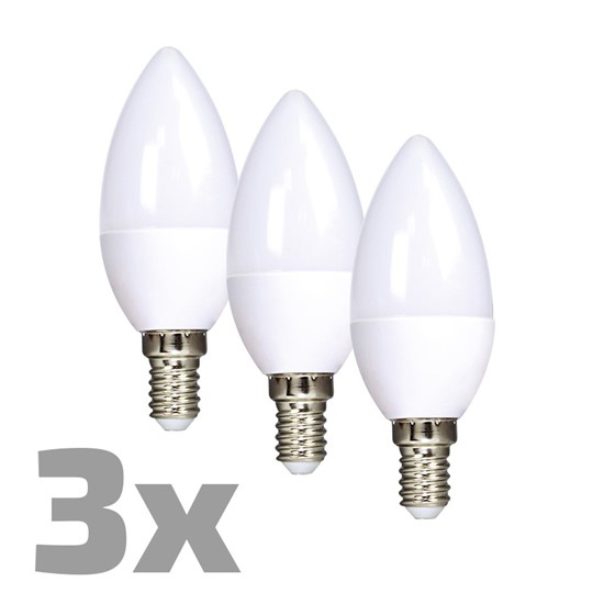 Žiarovka LED ECOLUX sviečka, 6W, E14, 3000K, 450L, 3ks WZ431-3 Žiarovka LED ECOLUX sviečka, 6W, E14, 3000K, 450L, 3ks WZ431-3