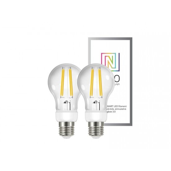Múdra žiarovka LED E27 6.3W biela teplá IMMAX NEO SMART ZIGBEE 3.0 filament 2ks