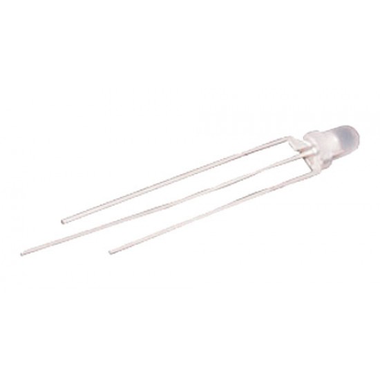 LED 3mm dvoubarevná R/G 3pin biela-matná