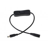 Kábel pre LED pásik s vypínačom a konektory 5,5 x 2,1mm, 2x 15cm Kábel pre LED pásik s vypínačom a konektory 5,5 x 2,1mm, 2x 15cm