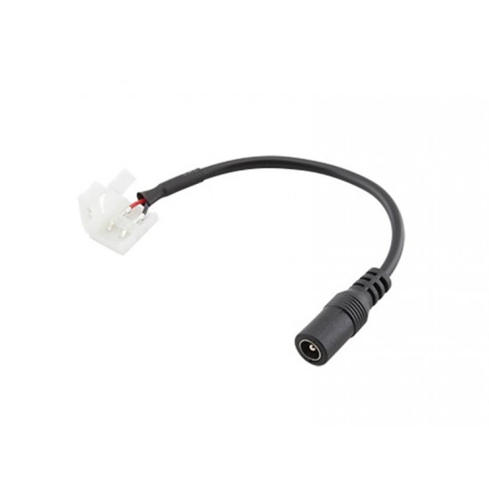 Napájecí kábel pre LED pásik s konektormi, 2p + DC 5,5 x2,1mm zásuvka, 15 cm