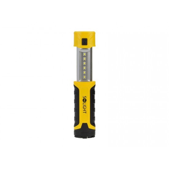 Svietidlo nabíjacie LED vysúvacie, 300 + 80lm, Li-Ion, čiernožltá Svietidlo nabíjacie LED vysúvacie, 300 + 80lm, Li-Ion, čiernožltá