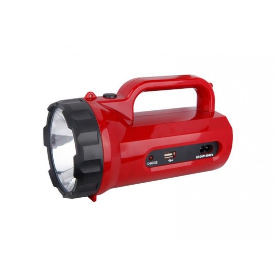 Svietidlo nabíjacie LED s power bankom, 5W, 235lm, červená Svietidlo nabíjacie LED s power bankom, 5W, 235lm, červená