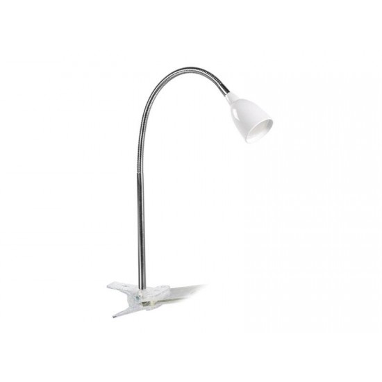 LED stolná lampička, 2.5W, 3000K, clip, biela farba