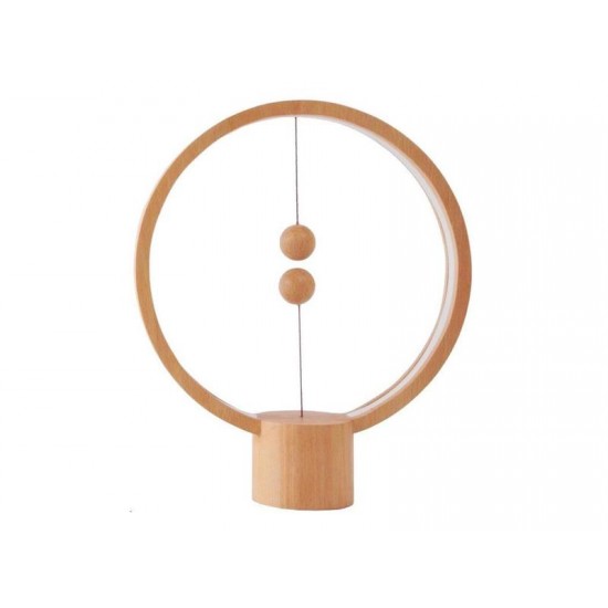 Lampa LED stolná HENG BALANCE ROUND USB LIGHT WOOD