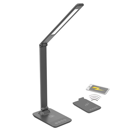 Lampa LED SOLIGHT s bezdrôtovým nabíjaním, šedá WO55-G