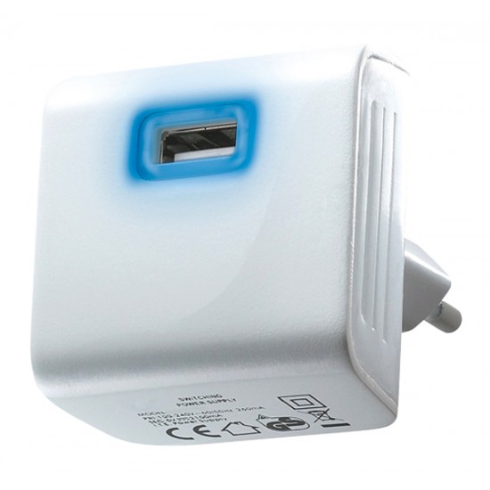 Adaptér USB 5V/2100mA biely Adaptér USB 5V/2100mA biely