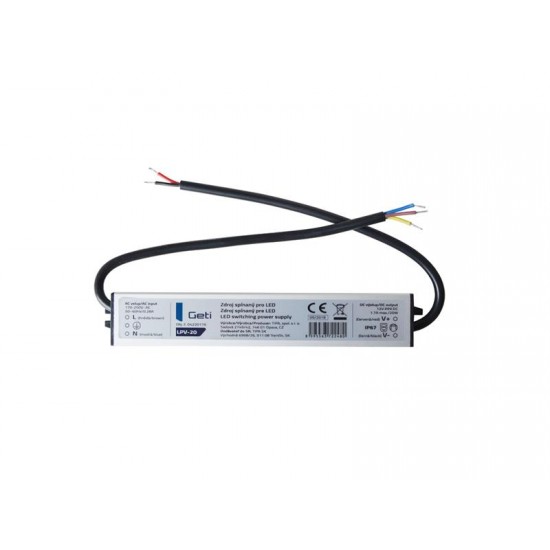 Zdroj spínaný pre LED 12V/ 20W Geti LPV-20