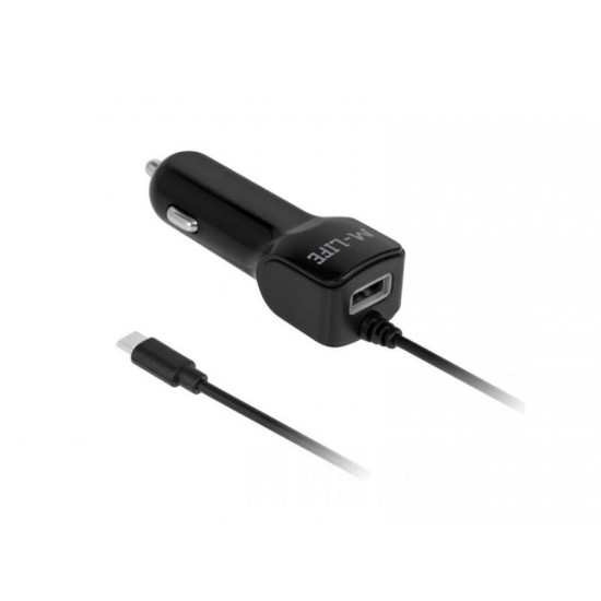 Nabíjačka do auta M-Life USB-C + USB 2100 mA Nabíjačka do auta M-Life USB-C + USB 2100 mA