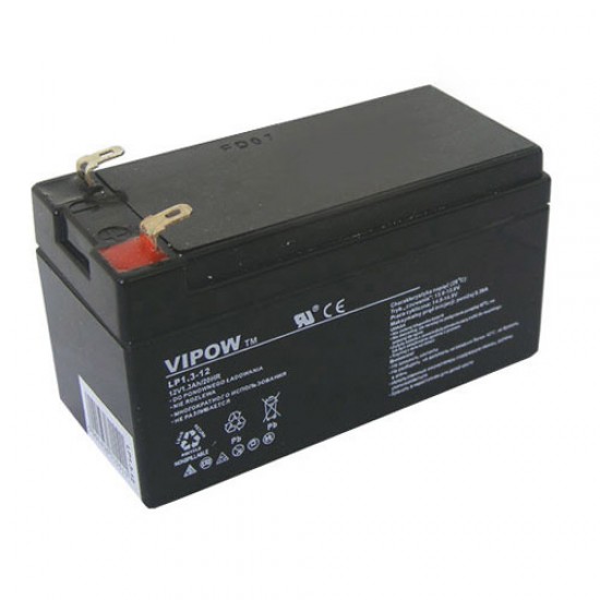 Batéria olovená 12V/ 1.3Ah VIPOW bezúdržbový akumulátor