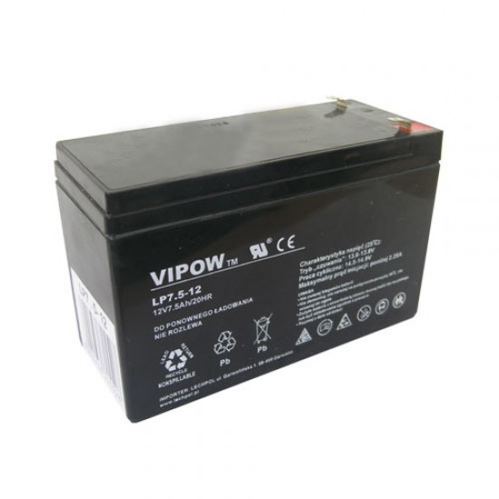 Batéria olovená 12V/ 7.5Ah VIPOW (7.2Ah) bezúdržbový akumulátor