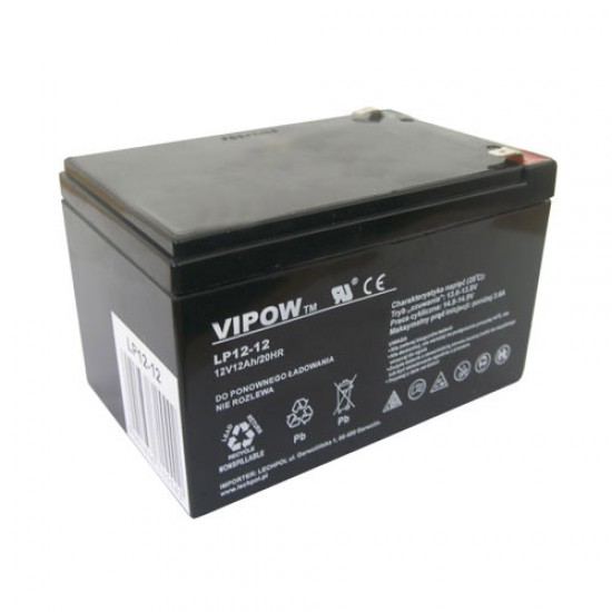 Batéria olovená 12V/12Ah VIPOW bezúdržbový akumulátor