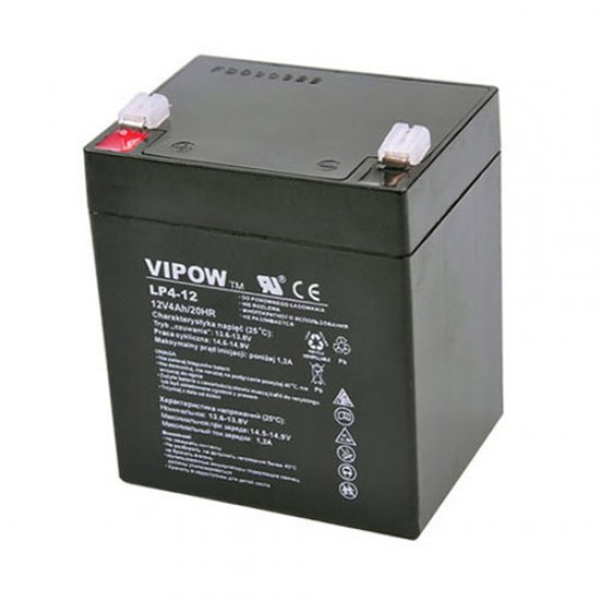 Batéria olovená 12V 4Ah VIPOW bezúdržbový akumulátor