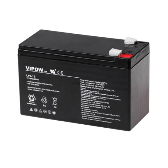 Batéria olovená 12V/ 9Ah VIPOW bezúdržbový akumulátor
