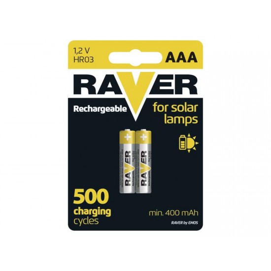 Batéria AAA(R03) nabíjacia RAVER solar 400mAh