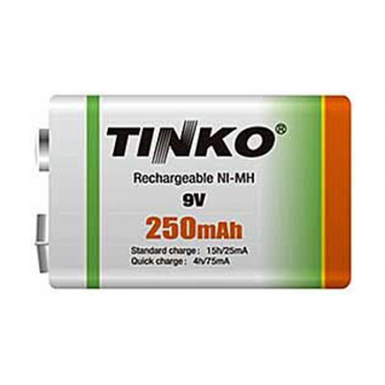 Batéria 6F22 (9V) nabíjacia TINKO NiMH 250mAh Batéria 6F22 (9V) nabíjacia TINKO NiMH 250mAh
