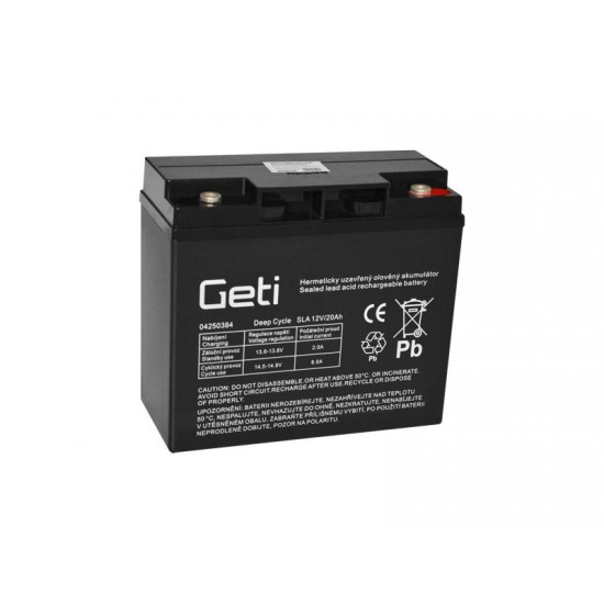 Batéria olovená 12V 20Ah Geti pre elektromotory Batéria olovená 12V 20Ah Geti pre elektromotory