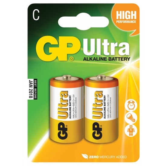 Batéria C (R14) alkalická GP Ultra Alkaline R14 Batéria C (R14) alkalická GP Ultra Alkaline R14