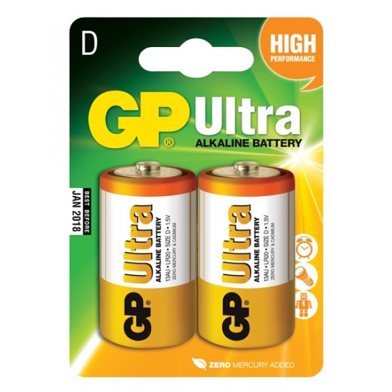 Batéria D (R20) alkalická GP Ultra Alkaline R20 Batéria D (R20) alkalická GP Ultra Alkaline R20