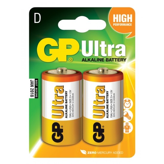 Batéria D (R20) alkalická GP Ultra Alkaline R20