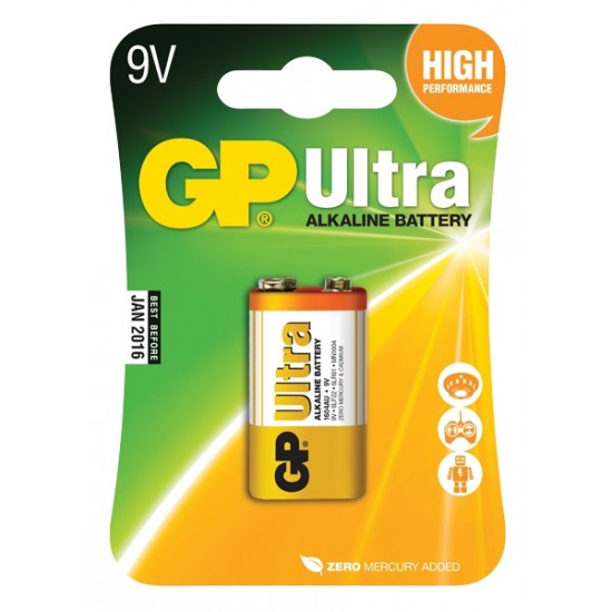 Batéria 6F22 (9V) alkalická GP Ultra Alkaline 9V Batéria 6F22 (9V) alkalická GP Ultra Alkaline 9V