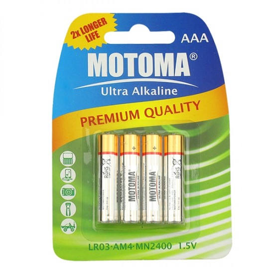 Batérie AAA (R03) alkalická MOTOMA Ultra alkaline 1,5V