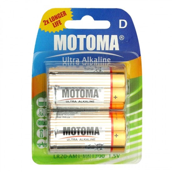Batéria D (R20) alkalická MOTOMA Ultra Alkaline LR20 Batéria D (R20) alkalická MOTOMA Ultra Alkaline LR20
