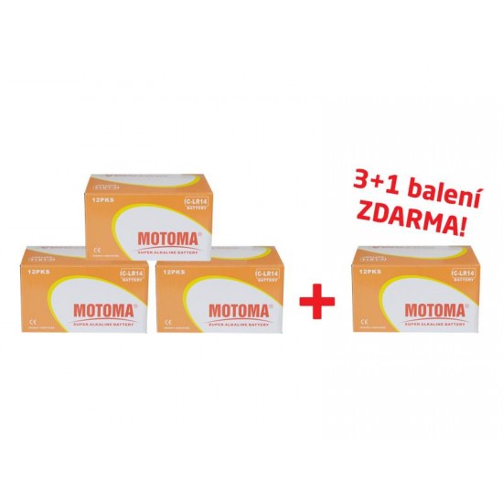 Balíček 3+1 Batéria C (R14) alkalická MOTOMA Ultra alkaline (4 krabice 04270218)